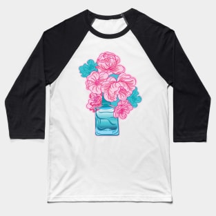 Romantic pink peonies in parfume bottle Baseball T-Shirt